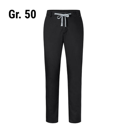 KARLOWSKY | Men's Chef Stretch Chino Trousers – Black - Size 50 - Slim Fit