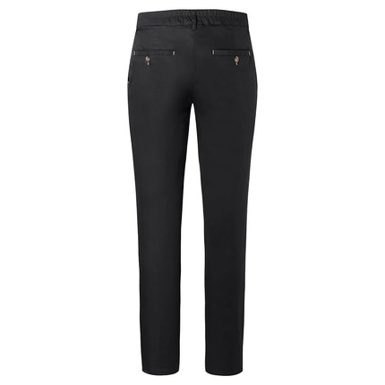 KARLOWSKY | Men's Chef Stretch Chino Trousers – Black - Size 60 - Slim Fit