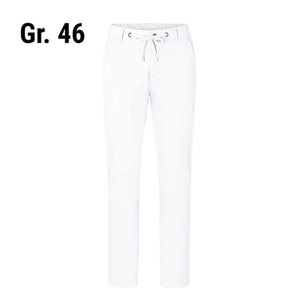 KARLOWSKY | Men's Chef Stretch Chino Trousers – White - Size 46 - Slim Fit