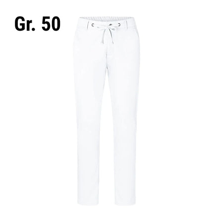 KARLOWSKY | Men's Chef Stretch Chino Trousers – White - Size 50 - Slim Fit