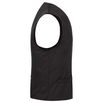 KARLOWSKY | Men's Waistcoat Kai – Black - Size 48 - Tailored Fit - 4 Press Studs - 95°C Washable