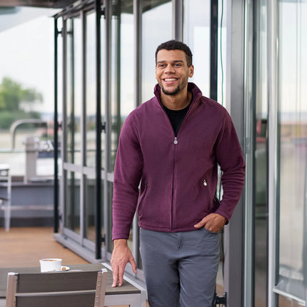 KARLOWSKY | Men's Work Fleece Jacket – Aubergine - 3XL - Recycled Polyester - 60°C Washable
