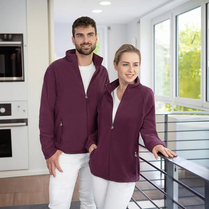 KARLOWSKY | Men's Work Fleece Jacket – Aubergine - XXL - Recycled Polyester - 60°C Washable