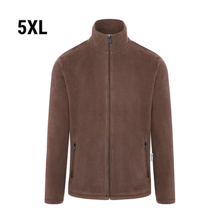 KARLOWSKY | Men's Work Fleece Jacket – Light Brown - 5XL - Recycled Polyester - 60°C Washable