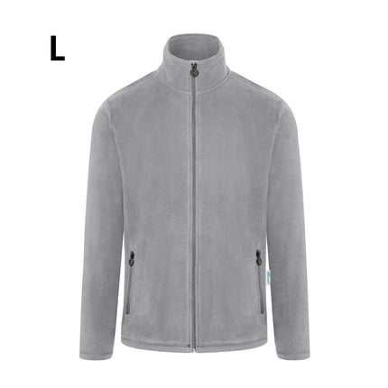 KARLOWSKY | Men's Work Fleece Jacket – Platinum Grey - L - Recycled Polyester - 60°C Washable