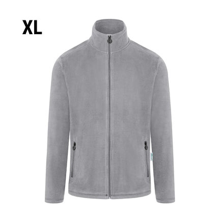 KARLOWSKY | Men's Work Fleece Jacket – Platinum Grey - XL - Recycled Polyester - 60°C Washable