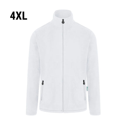 KARLOWSKY | Men's Work Fleece Jacket – White - 4XL - Recycled Polyester - 60°C Washable