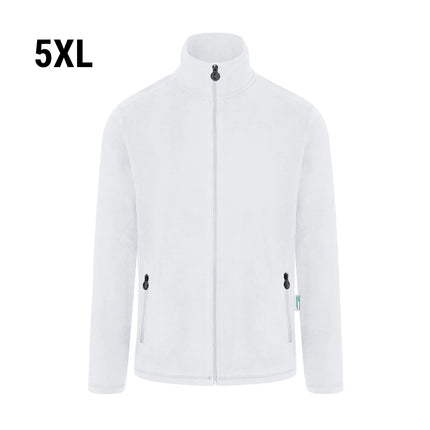 KARLOWSKY | Men's Work Fleece Jacket – White - 5XL - Recycled Polyester - 60°C Washable