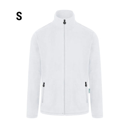 KARLOWSKY | Men's Work Fleece Jacket – White - S - Recycled Polyester - 60°C Washable