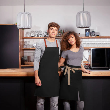 KARLOWSKY | Recycled Polyester Bib Apron Green Generation Cross-Back Straps – Black - 70x85 cm