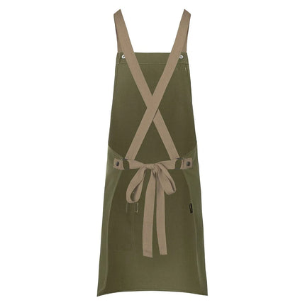 KARLOWSKY | Urban Twill Cross Back Bib Apron – Moss Green - 700×850 mm