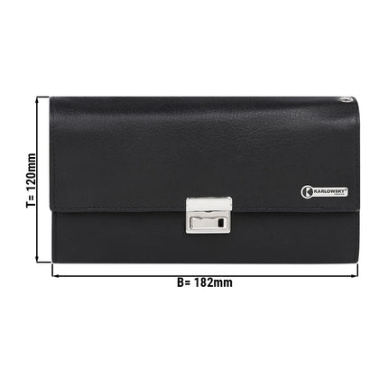 KARLOWSKY | Waiter Wallet – Leather - Black - 18.2 × 12 cm - 6 Note Pockets