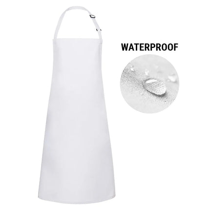 KARLOWSKY | Water-Resistant Bib Apron – White - 720×860 mm - Adjustable Neck