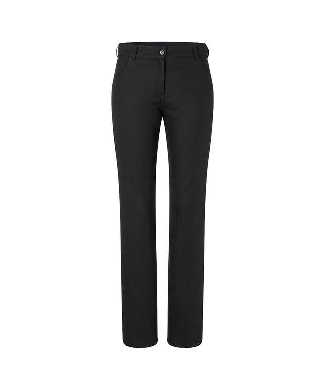 KARLOWSKY | Women's Chef Trousers Tina – Black - Size 38 - Stretch - Zip Fly & Belt Loops