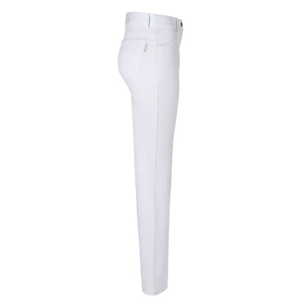 KARLOWSKY | Women's Chef Trousers Tina – White - Size 40 - Stretch - Zip Fly & Belt Loops