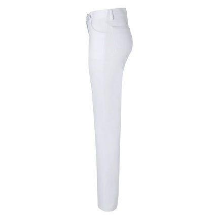 KARLOWSKY | Women's Chef Trousers Tina – White - Size 54 - Stretch - Zip Fly & Belt Loops