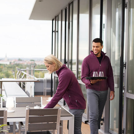 KARLOWSKY | Women's Workwear Fleece Jacket Warm‑Up – Aubergine - S - Recycled Polyester