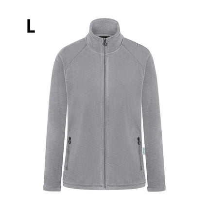 KARLOWSKY | Women's Workwear Fleece Jacket Warm‑Up – Platinum Grey - L - Recycled Polyester