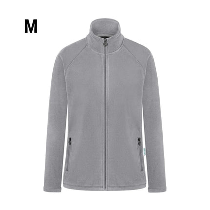 KARLOWSKY | Women's Workwear Fleece Jacket Warm‑Up – Platinum Grey - M - Recycled Polyester