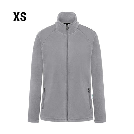 KARLOWSKY | Women's Workwear Fleece Jacket Warm‑Up – Platinum Grey - XS - Recycled Polyester