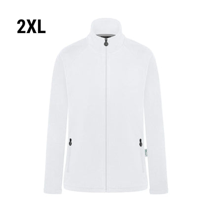 KARLOWSKY | Women's Workwear Fleece Jacket Warm‑Up – White - XXL - Recycled Polyester