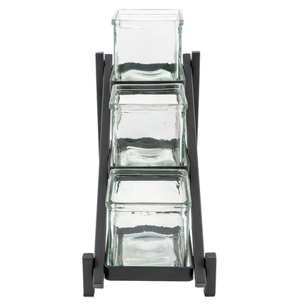 Kệ Hũ Gia Vị Cà Phê/Trà Cal-Mil 1149-13 Hình Chữ Nhật 3 Ngăn - Trong/Đen