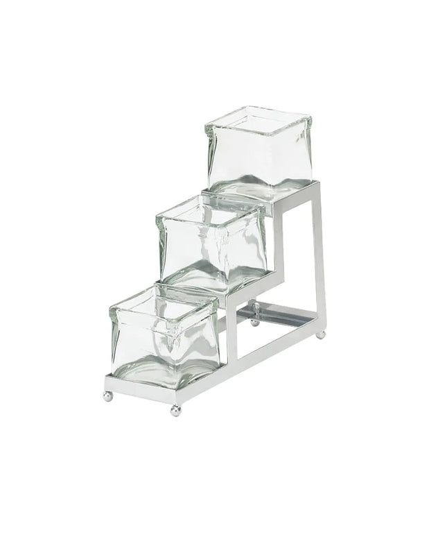 Kệ Hũ Gia Vị Cà Phê/Trà Cal-Mil 1803-4-49 Hình Chữ Nhật 3 Ngăn - Trong Suốt/Bạc