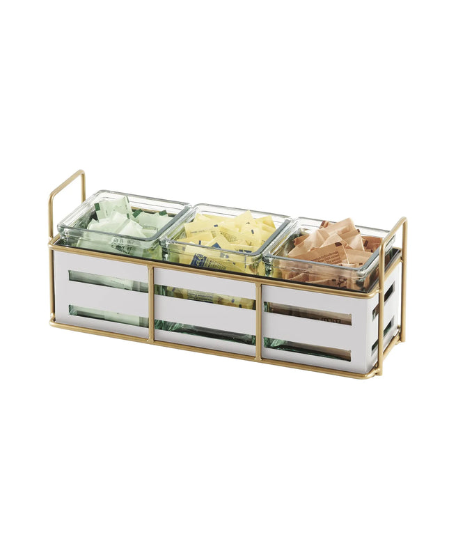 Kệ Hũ Gia Vị Cà Phê/Trà Cal-Mil 22091-15 Hình Chữ Nhật 3 Ngăn - Trong/Trắng