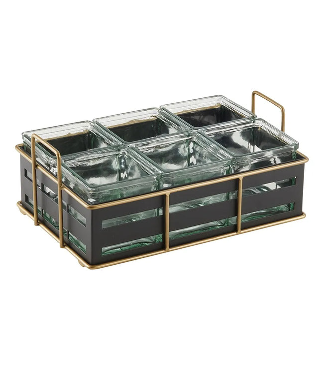 Kệ Hũ Gia Vị Cà Phê/Trà Cal-Mil 22092-90 Hình Chữ Nhật 6 Ngăn - Trong/Đen