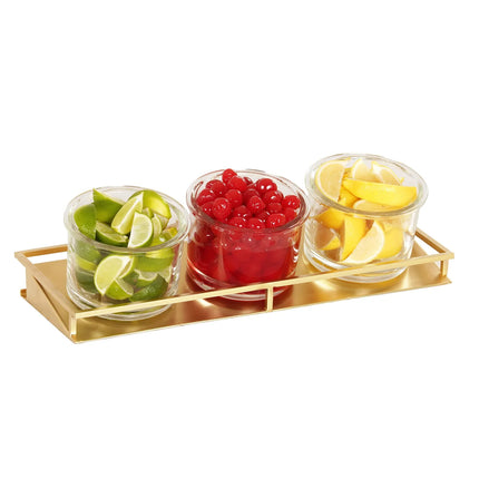 Kệ Hũ Gia Vị Cà Phê/Trà Cal-Mil 22621-5-116 Hình Chữ Nhật 3 Ngăn - Trong Suốt/Vàng