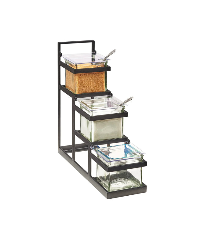 Kệ Hũ Gia Vị Cà Phê/Trà Cal-Mil 3605-13 Hình Chữ Nhật 3 Ngăn - Trong/Đen