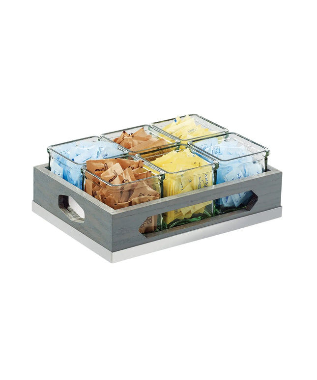 Kệ Hũ Gia Vị Cà Phê/Trà Cal-Mil 3805-83 Hình Chữ Nhật 6 Ngăn - Trong Suốt/Xám