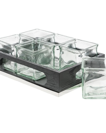 Kệ Hũ Gia Vị Cà Phê/Trà Cal-Mil 3805-87 Hình Chữ Nhật 6 Ngăn - Trong/Xám