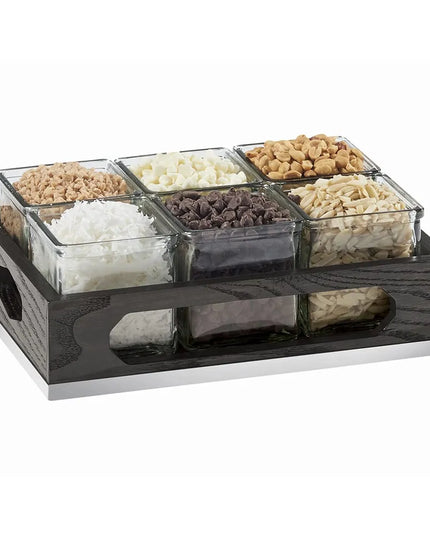 Kệ Hũ Gia Vị Cà Phê/Trà Cal-Mil 3805-87 Hình Chữ Nhật 6 Ngăn - Trong/Xám