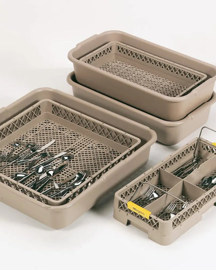 Kệ Rửa Dao Muỗng Nĩa Vollrath 1300 - Có Tay Cầm, Nửa Cỡ Dạng Hở, Be