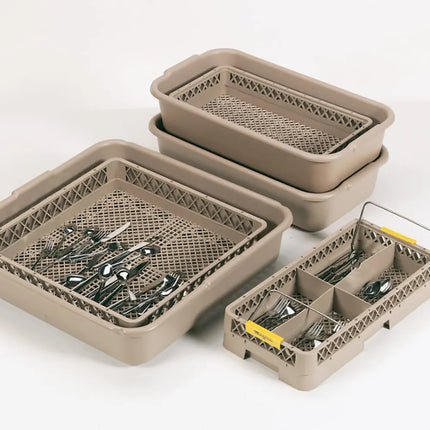 Kệ Rửa Dao Muỗng Nĩa Vollrath 1300 - Có Tay Cầm, Nửa Cỡ Dạng Hở, Be