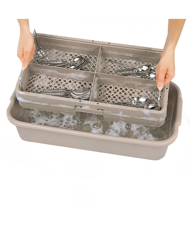 Kệ Rửa Dao Muỗng Nĩa Vollrath 1303 - Có Tay Cầm, 4 Ngăn, Be