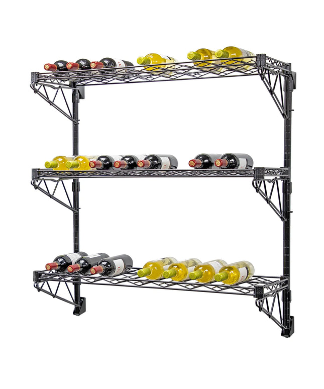 Kệ Rượu Vang Quantum Food Service Chứa 27 Chai Màu Đen WC34-1436WBK-3