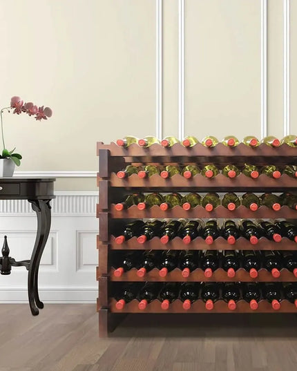 Kệ Rượu Vang Vinotemp EP-4472-108S Epicureanist 79.4 cm Sức Chứa 108 Chai Gỗ Thông Nhuộm Màu