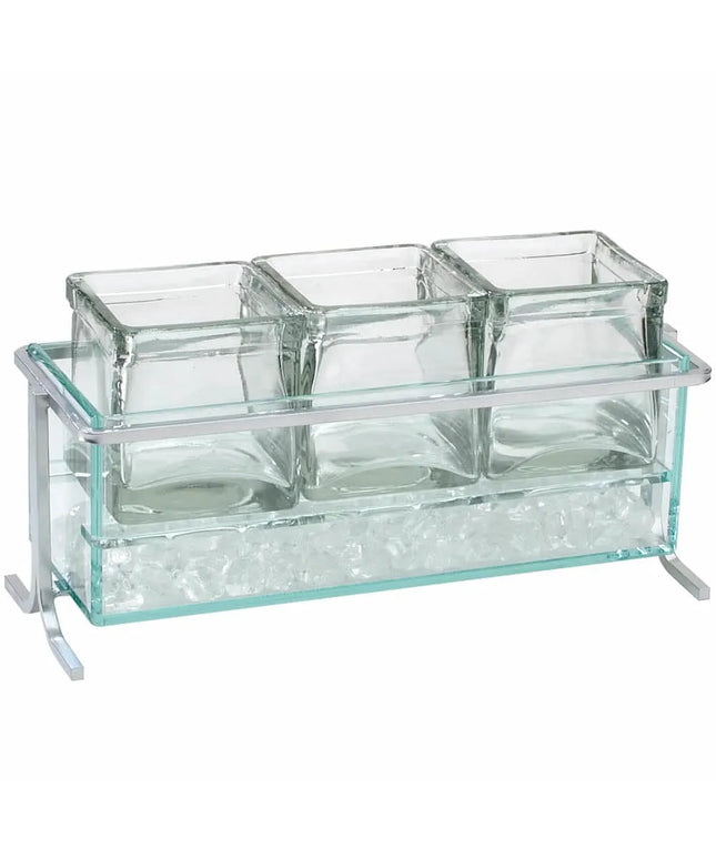 Kệ Trưng Bày Hũ Cà Phê/Trà 3 Ngăn Chữ Nhật Cal-Mil 1806-5-39 - Trong Suốt/Bạc