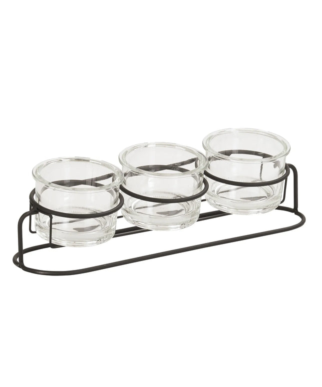 Kệ Trưng Bày Hũ Cà Phê/Trà 3 Ngăn Chữ Nhật Cal-Mil 22602-32-13 - Trong Suốt/Đen