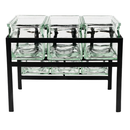 Kệ Trưng Bày Hũ Cà Phê/Trà 6 Ngăn Chữ Nhật Cal-Mil 172313 - Trong Suốt/Đen