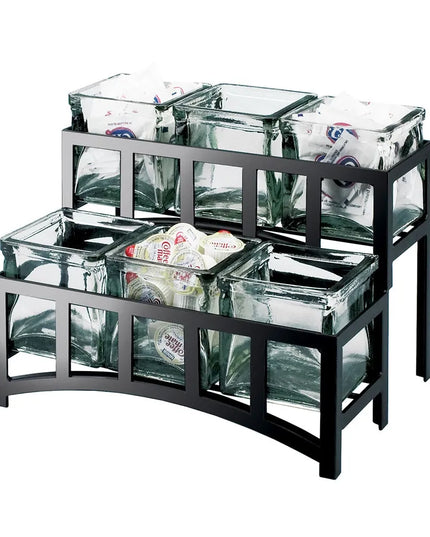 Kệ Trưng Bày Hũ Cà Phê/Trà 6 Ngăn Chữ Nhật Cal-Mil 172313 - Trong Suốt/Đen