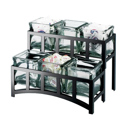 Kệ Trưng Bày Hũ Cà Phê/Trà 6 Ngăn Chữ Nhật Cal-Mil 172313 - Trong Suốt/Đen