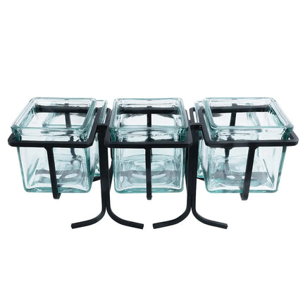 Kệ Trưng Bày Hũ Cà Phê/Trà 6 Ngăn Chữ Nhật Cal-Mil 1809-13 - Trong Suốt/Đen
