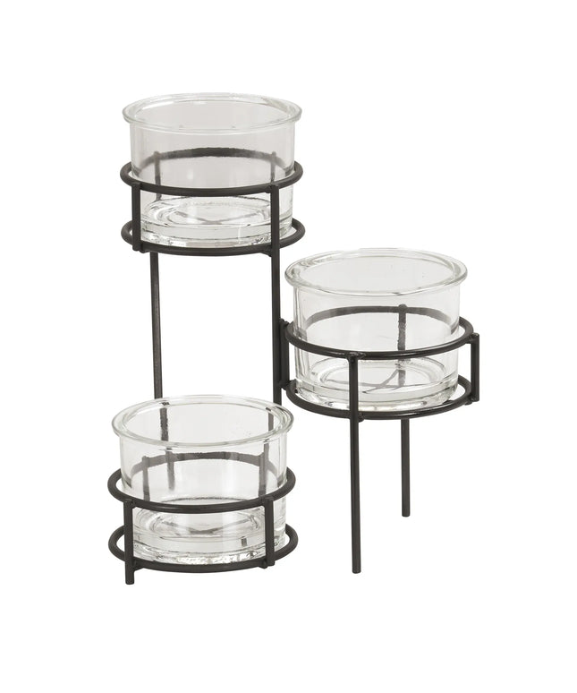 Kệ Trưng Bày Hũ Gia Vị Cà Phê/Trà Cal-Mil 22604-32-13 3 Ngăn - Trong Suốt/Đen