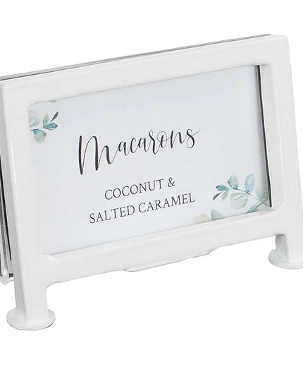Kẹp Thực Đơn Để Bàn Cal-Mil 1262-15 8.9 cm x 5.1 cm Acrylic Khung Sắt Trắng