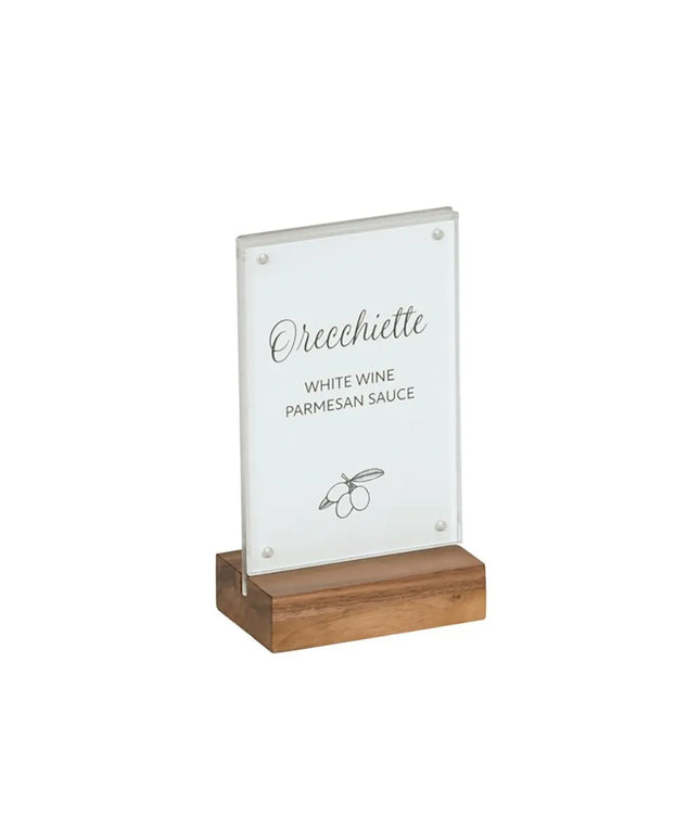 Kẹp Thực Đơn Để Bàn Cal-Mil 23185-46-78 10.2 x 16.5 cm Acrylic Gỗ Walnut