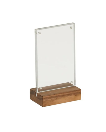 Kẹp Thực Đơn Để Bàn Cal-Mil 23185-46-78 10.2 x 16.5 cm Acrylic Gỗ Walnut