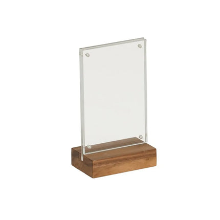 Kẹp Thực Đơn Để Bàn Cal-Mil 23185-46-78 10.2 x 16.5 cm Acrylic Gỗ Walnut
